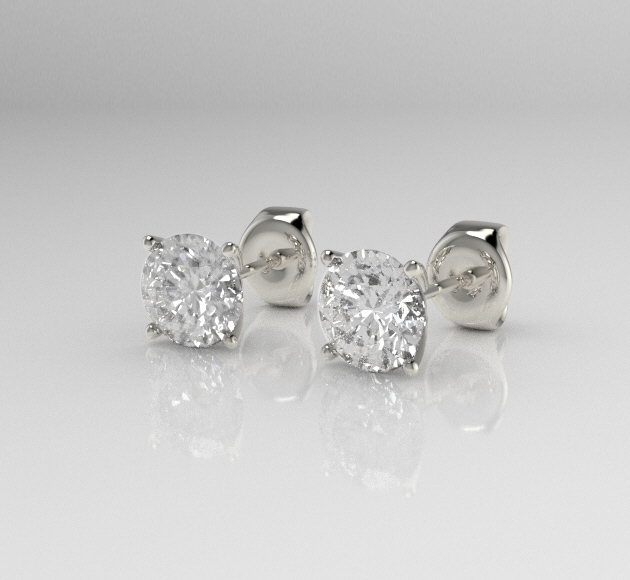 0 50ct  18k white gold diamond stud earrings martini