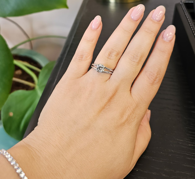 0 65 heart shape design diamond ring white gold
