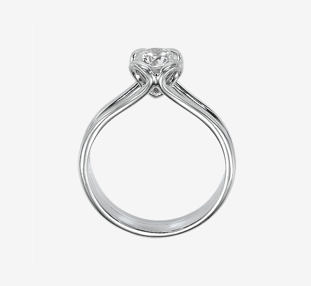 0 65 heart shape design diamond ring white gold side