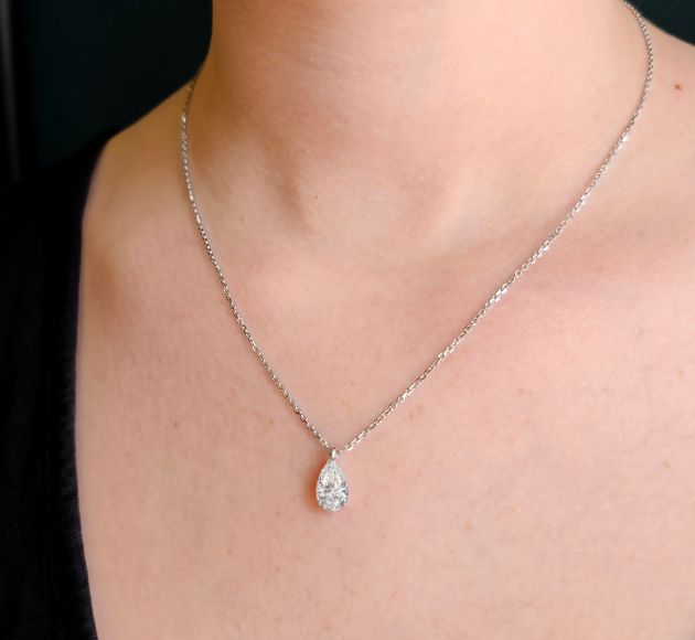 pear shape lab diamond pendant
