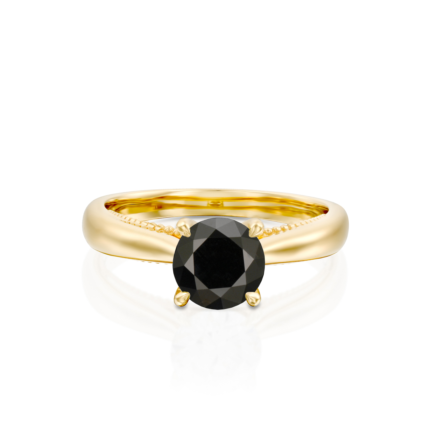 Vintage Inspired Gold black Diamond Ring