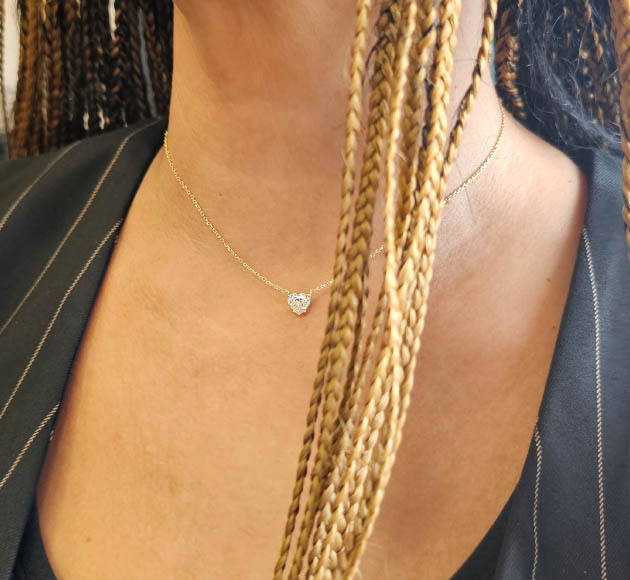 שרשרת יהלום לב 1.5 קארט