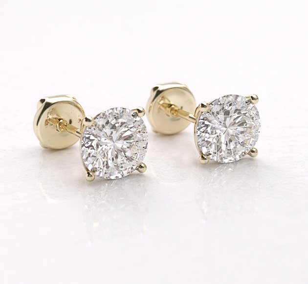 עגילי יהלום מעבדה  3 קארט