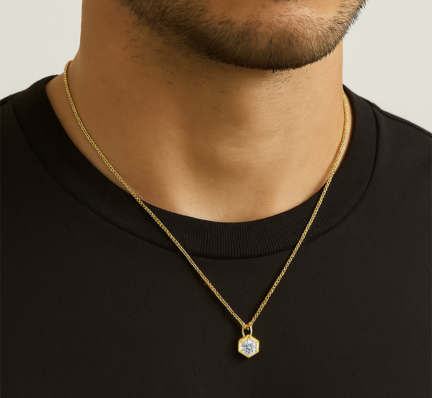 תליון זהב HEXAGLOW לגברים 