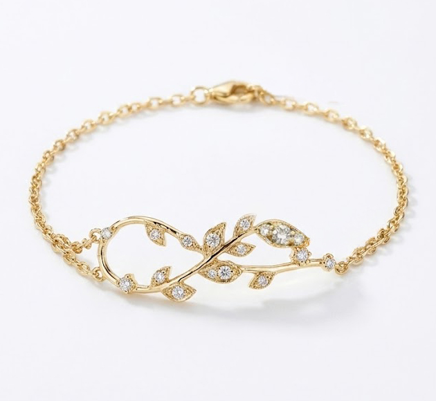 צמיד מזל עקרב מזהב צהוב עם יהלומים