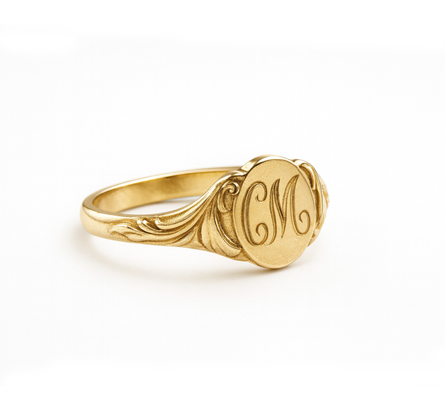 טבעת חותם בהתאמה אישית מזהב 